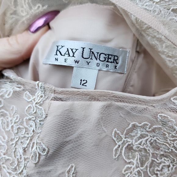 NWT Kay Unger Champagne Dress Jacket Set - Picture 4 of 14